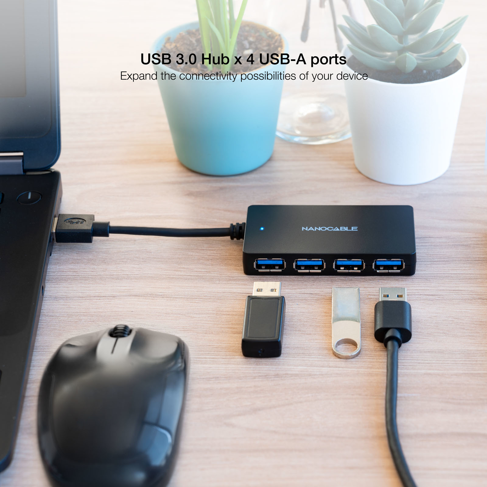 Nanocable 10.16.4403 interface hub USB 3.2 Gen 1 (3.1 Gen 1) Type-A Black – image 3