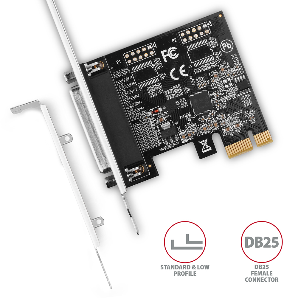 Axagon PCEA-P1N PCIe - 1x parallel port adapter w. SP & LP – image 3