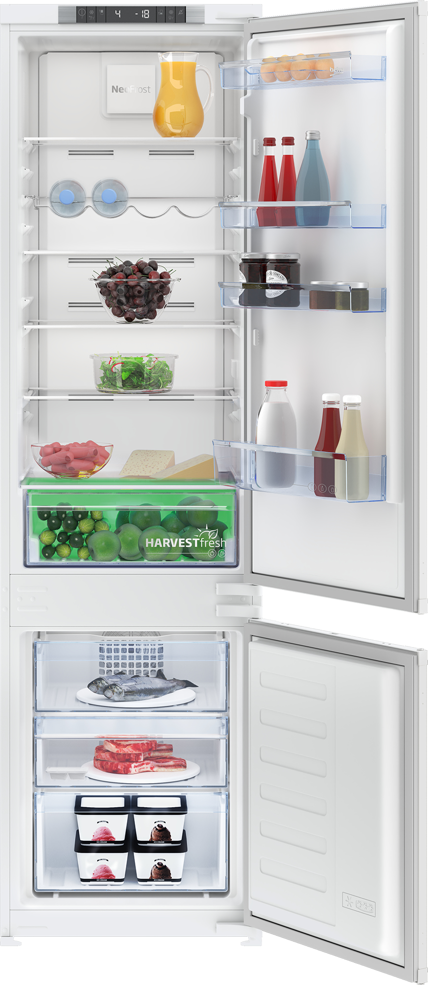 Beko BCND4V973 Integrated Frost Free Fridge Freezer with HarvestFreshTM – image 1