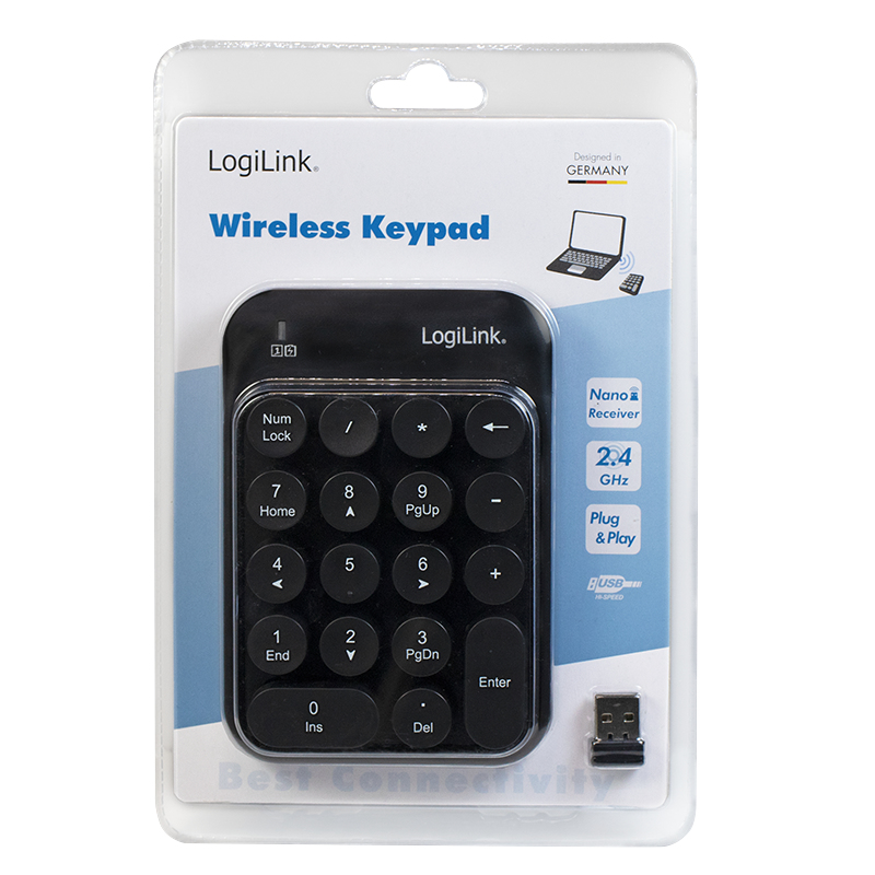 LogiLink ID0173 numeric keypad Universal RF Wireless Black – image 7