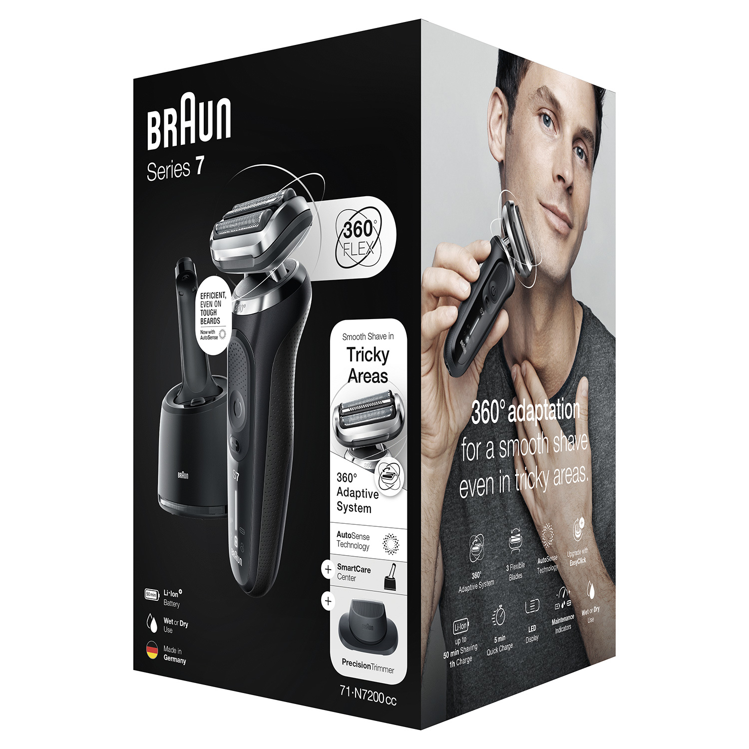 Braun Series 7 71-N7200cc Foil shaver Trimmer Black – image 7