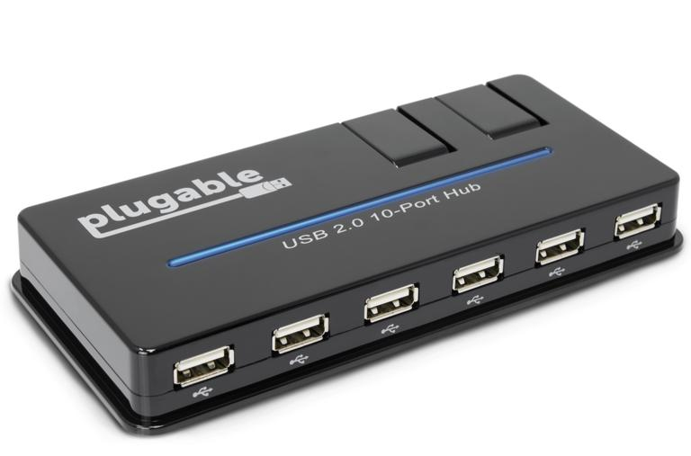 Plugable Technologies USB2-HUB10C2 interface hub USB 2.0 480 Mbit/s Black – image 2