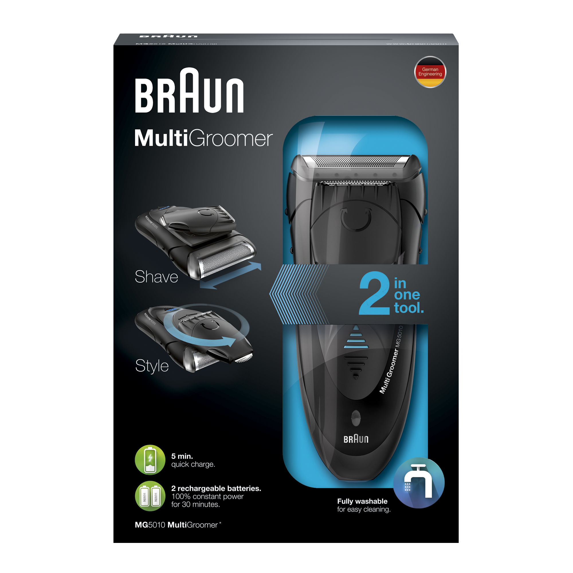 Braun MG5010 Foil shaver Trimmer Black, Grey – image 2
