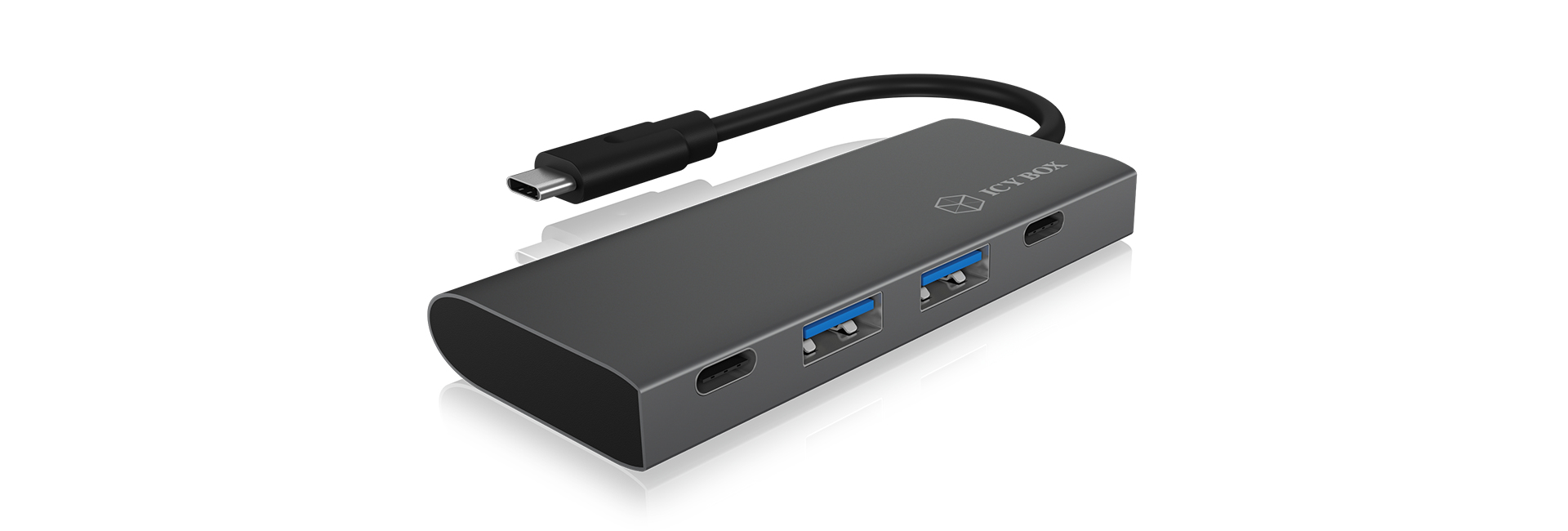ICY BOX IB-HUB1428-C31 USB 3.2 Gen 2 (3.1 Gen 2) Type-C 10000 Mbit/s Anthracite, Black – image 2