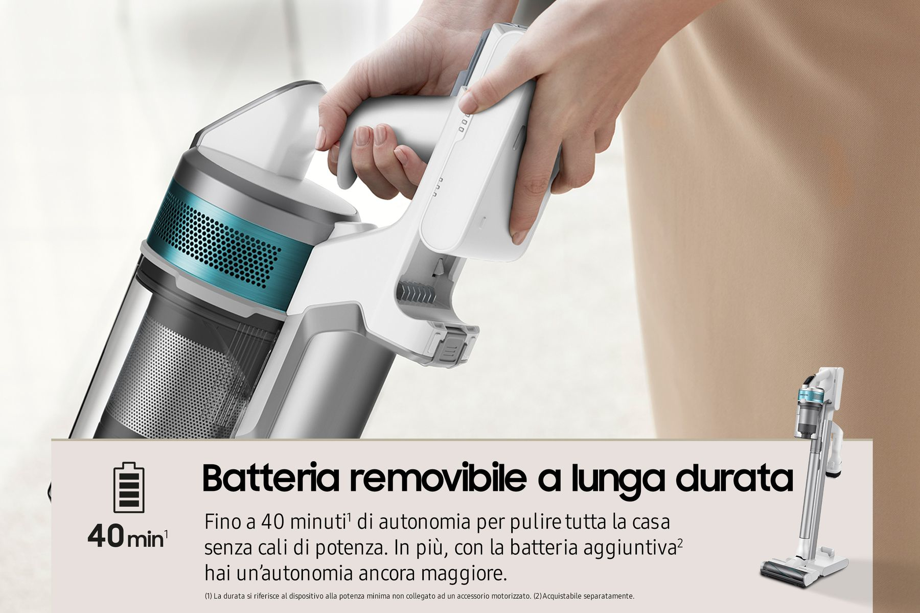 Samsung VS15R8542S1 2-in-1 stick vacuum Battery Dry HEPA, Micro Bagless – image 9