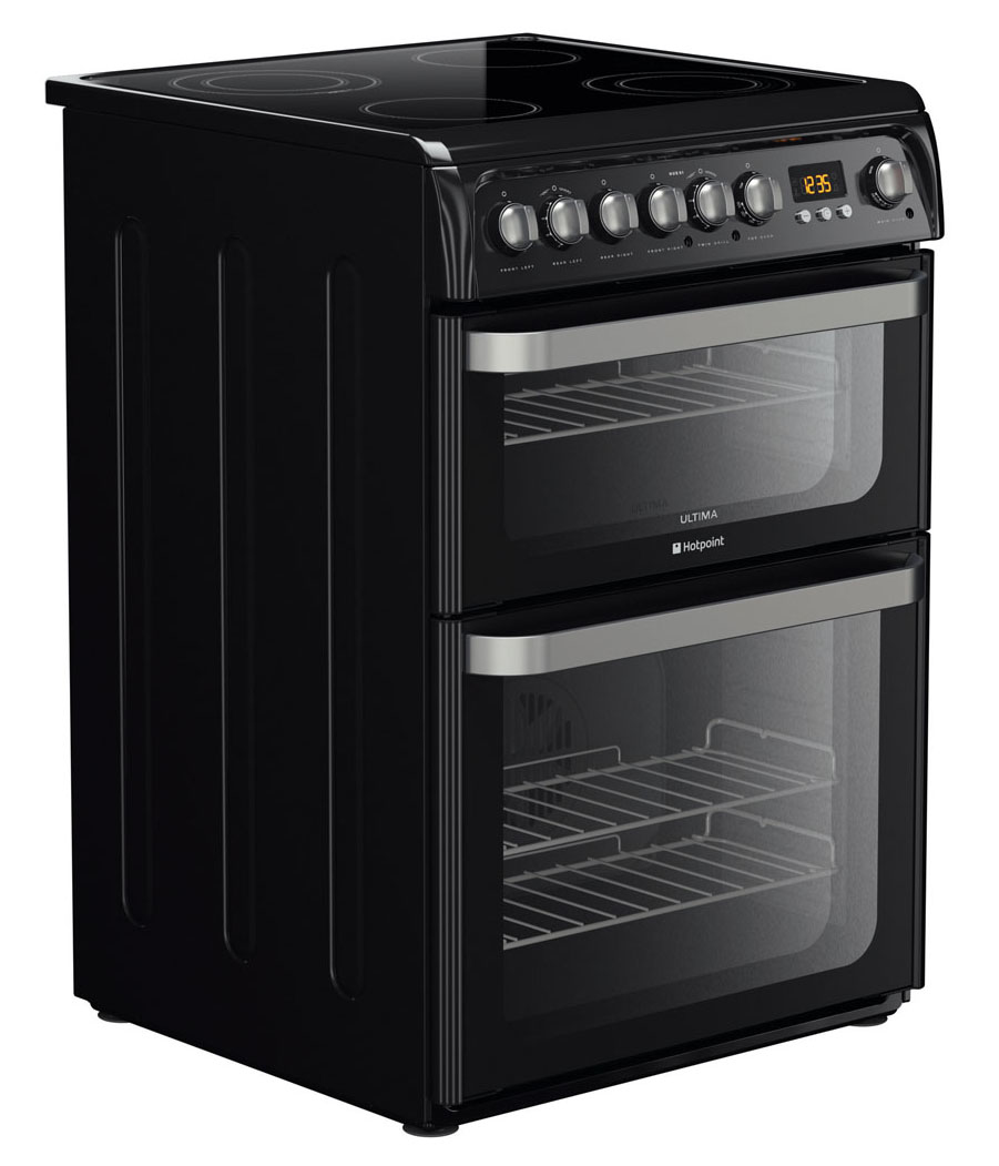 Hotpoint HUE61KS cooker Freestanding cooker Electric Ceramic hob Black – image 6