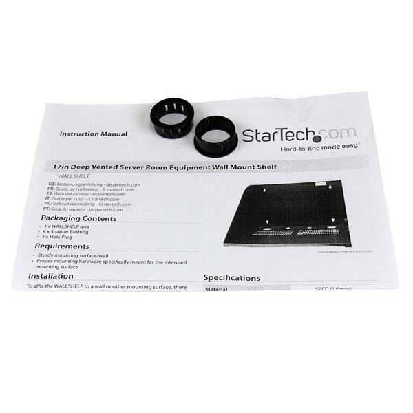 StarTech.com 17in Deep Vented Server Room Equipment Wall Mount Shelf – image 3