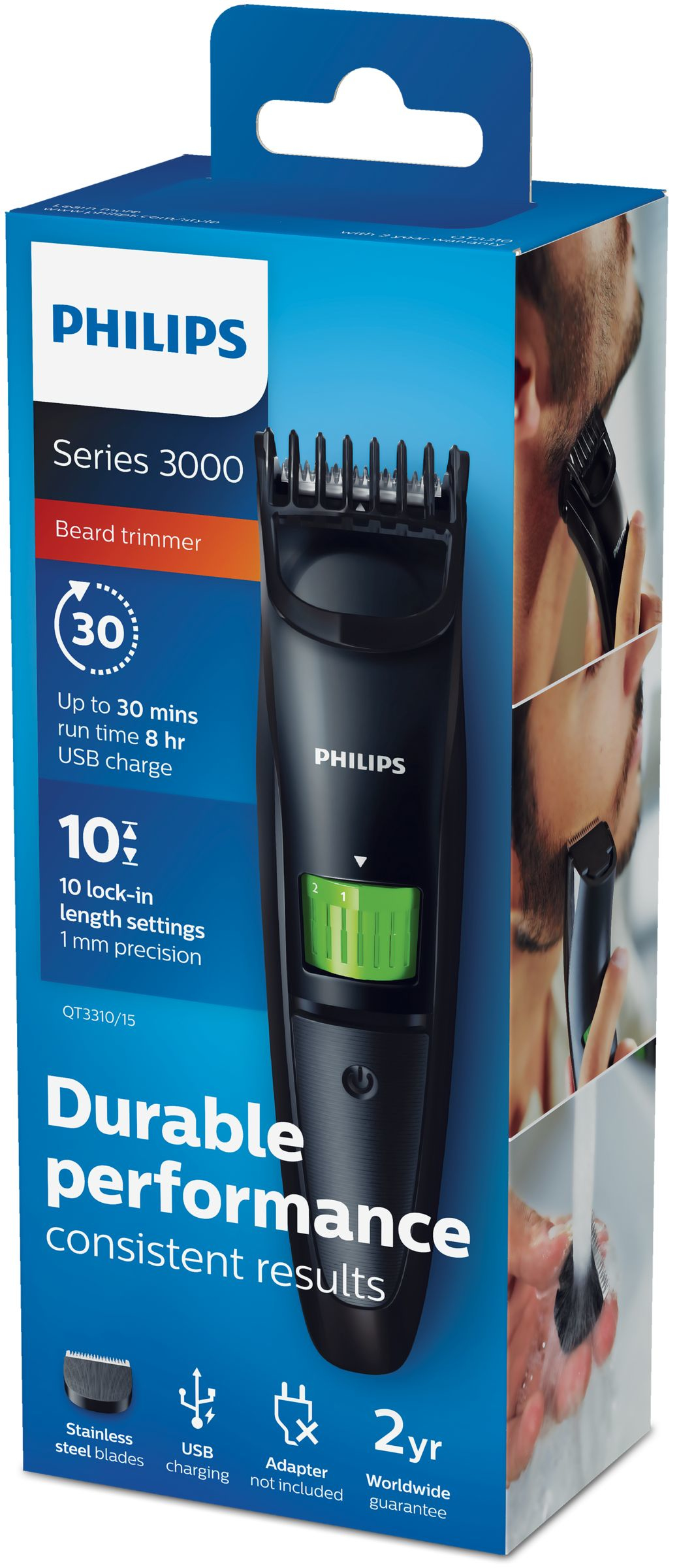 Philips BEARDTRIMMER Series 3000 QT3310/15 beard trimmer 10 – image 2