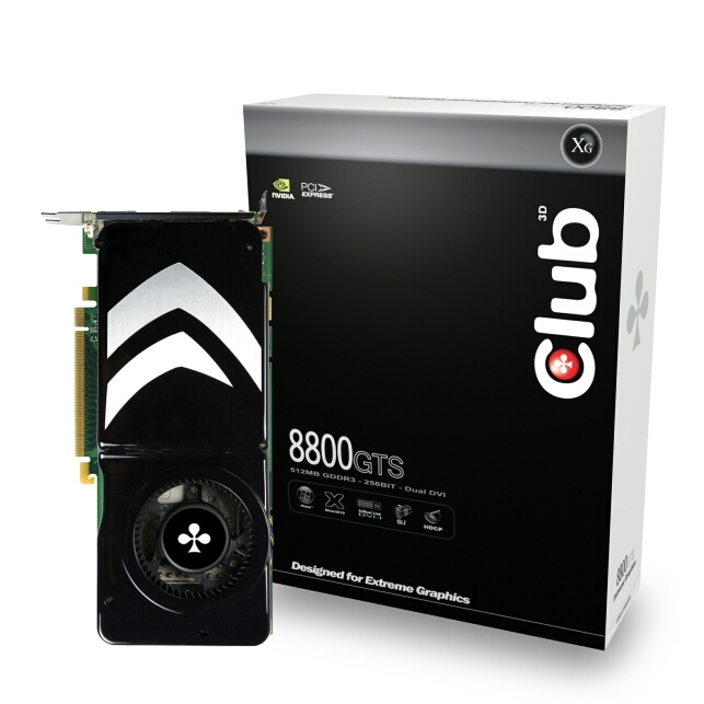 CLUB3D CGNX-GTS882DD graphics card GeForce 8800 GTS GDDR3
