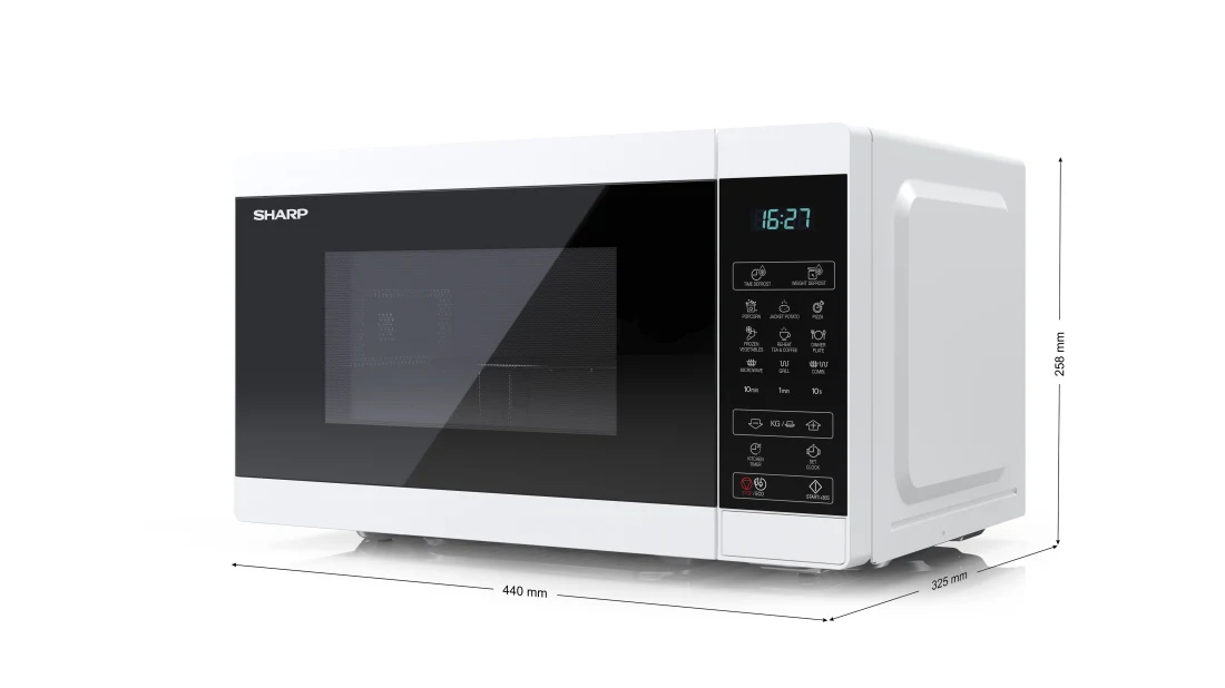 Sharp YC-MG02E-W microwave Blue, White Countertop – image 2