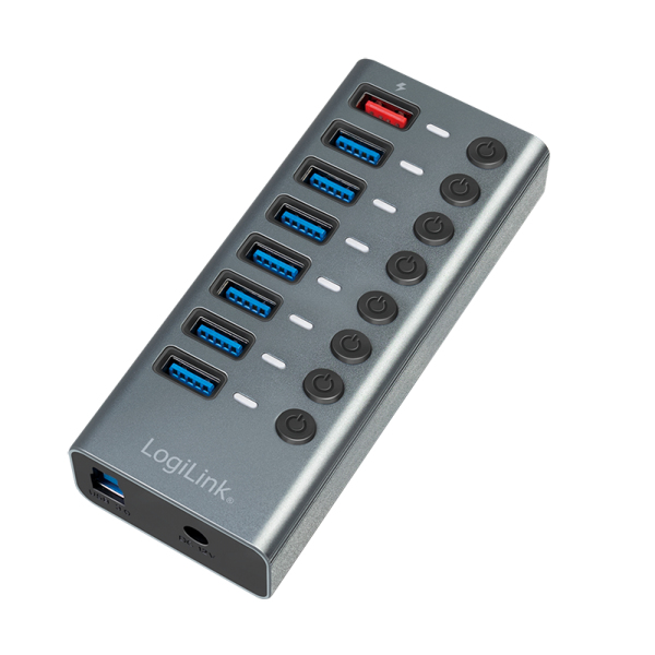 LogiLink UA0387 interface hub USB 3.2 Gen 1 (3.1 Gen 1) Type-B 5000 Mbit/s Grey – image 5
