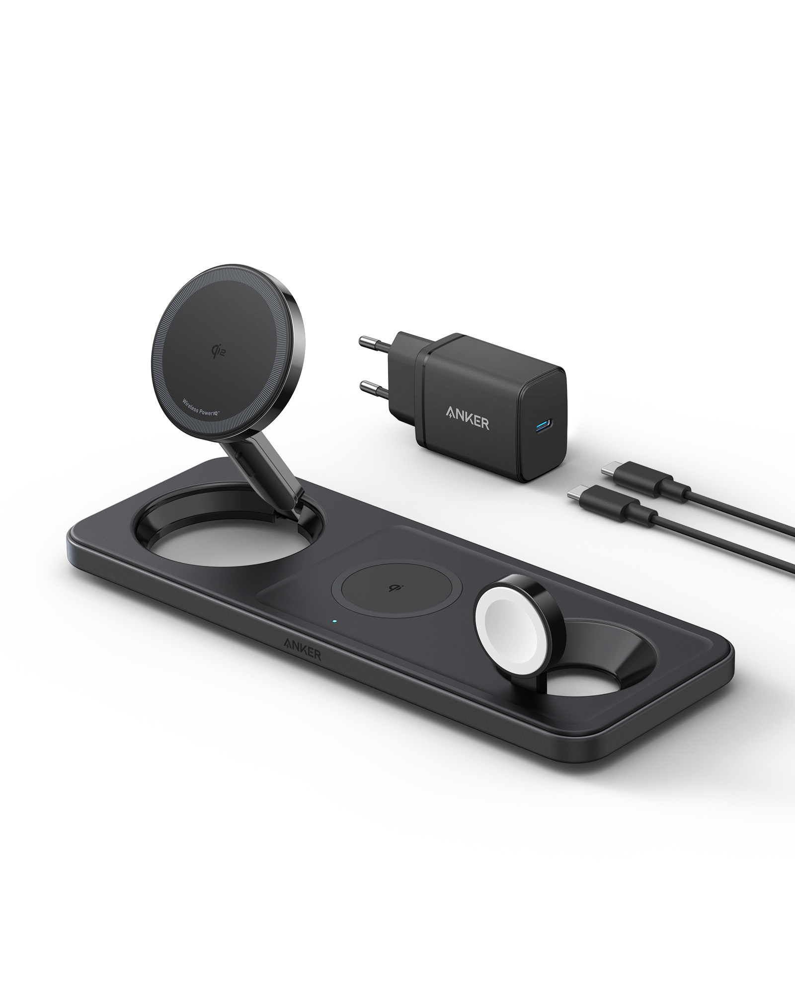 Anker MagGo Universale Nero USB Carica wireless Ricarica rapida Interno