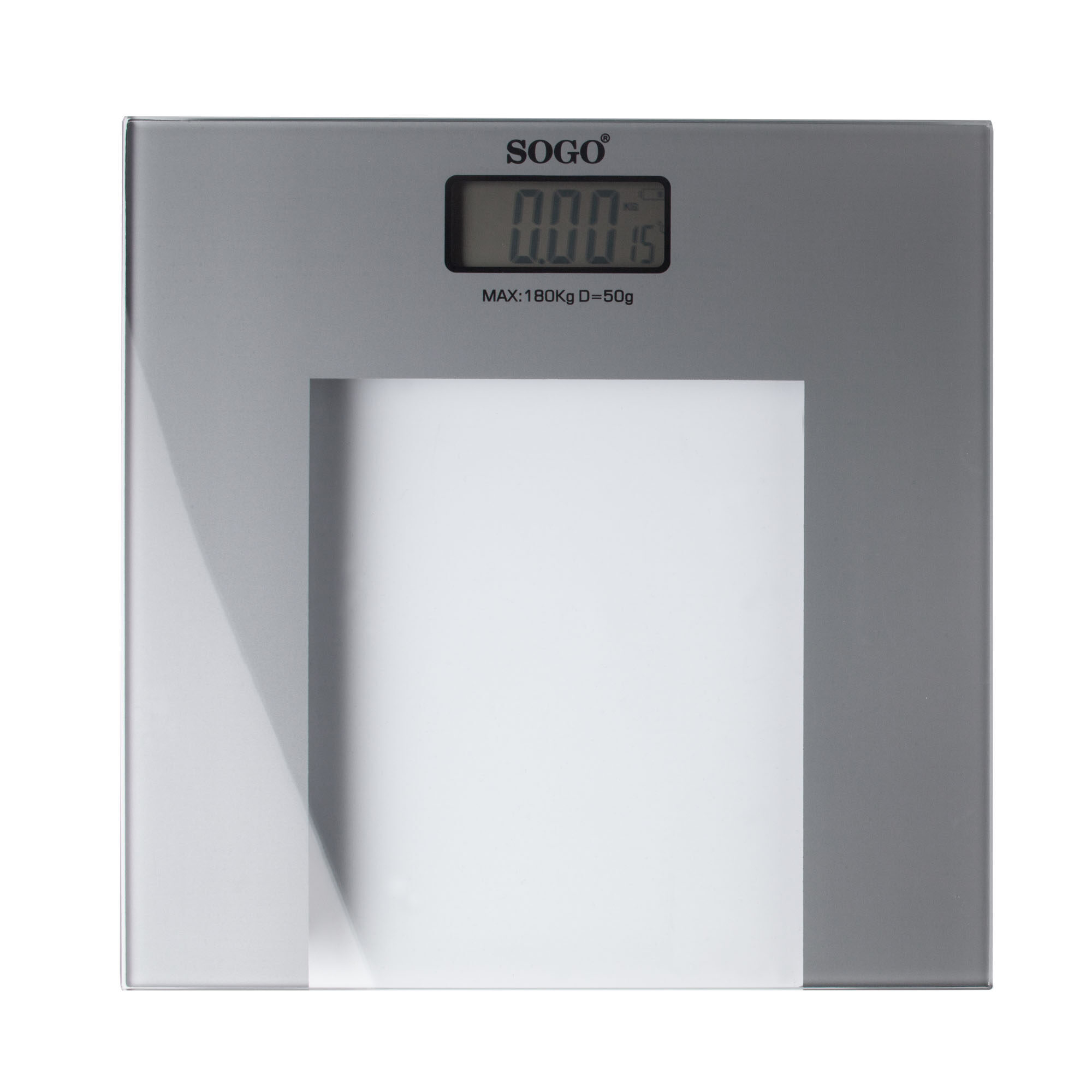 Sogo BAB-SS-2905 personal scale Square Grey, Transparent Electronic personal scale – image 3