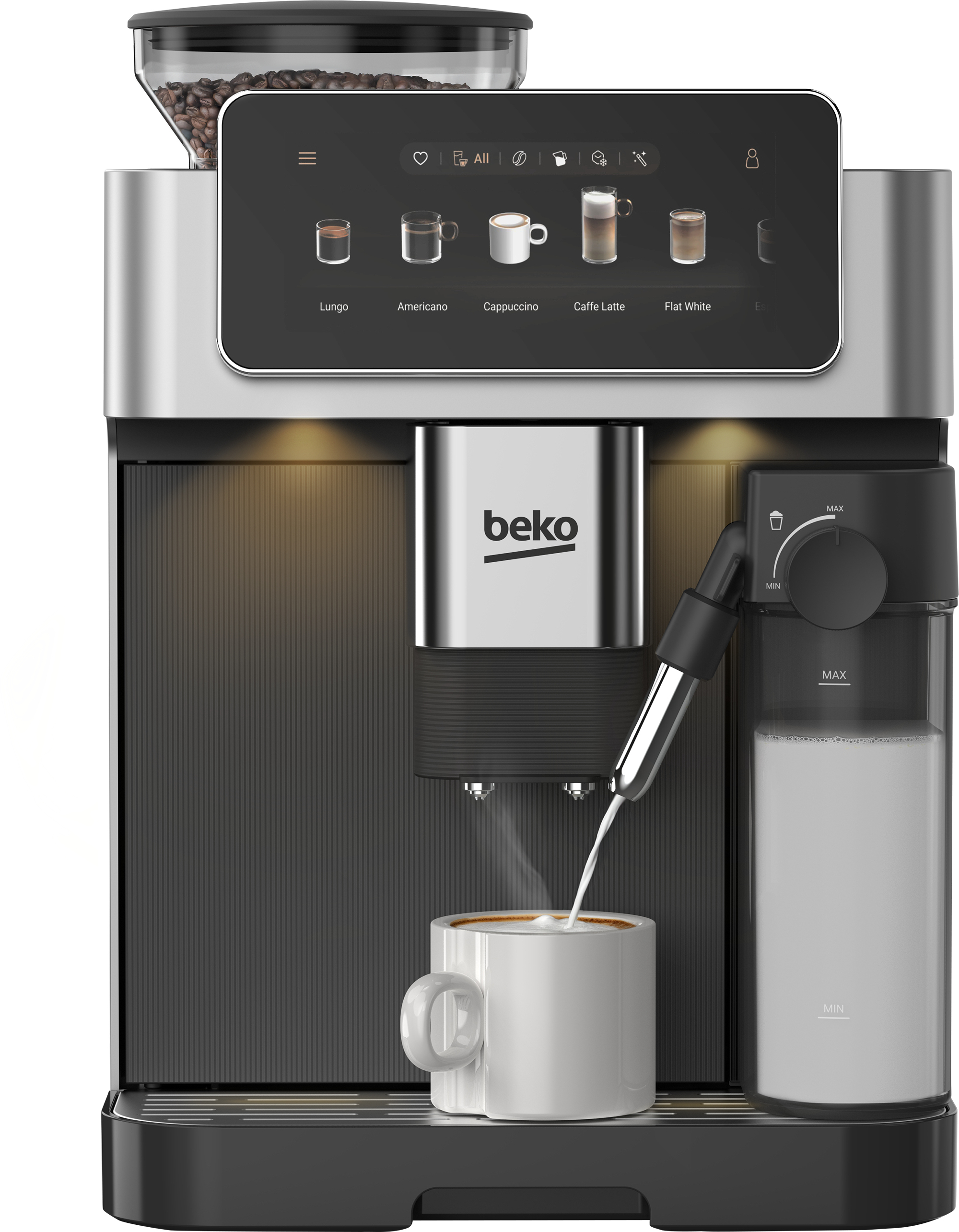 Beko CEG8564X CaffeExperto Bean To Cup Coffee Machine with Integrated Milk Jug – image 3