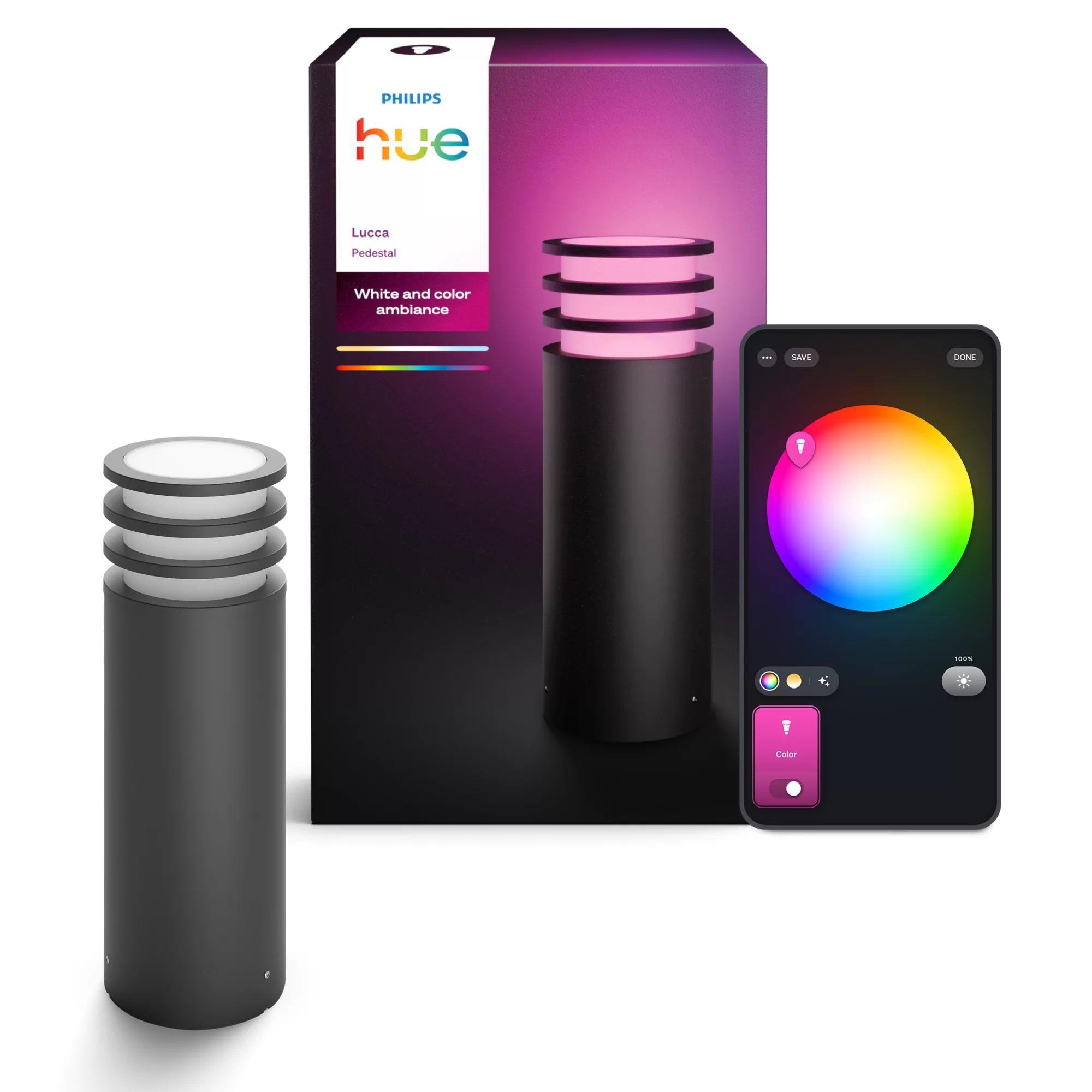 Philips by Signify Philips Hue White and colour ambience Lucca Outdoor pedestal – image 3