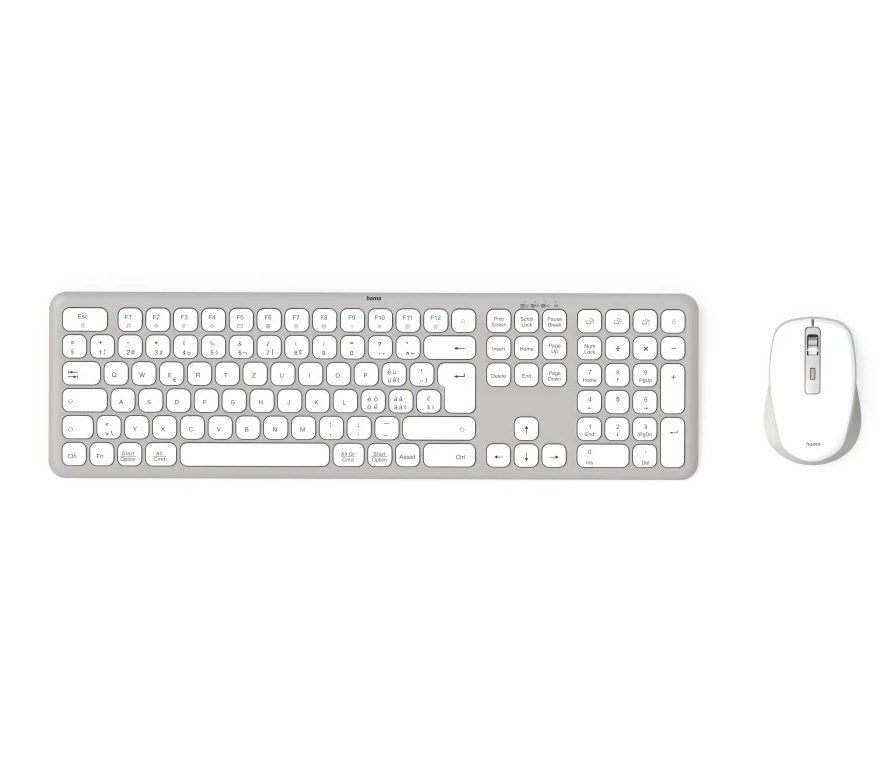 Hama WKM-550 keyboard Mouse included Home/Office RF Wireless + Bluetooth QWERTZ Swiss Grey, White