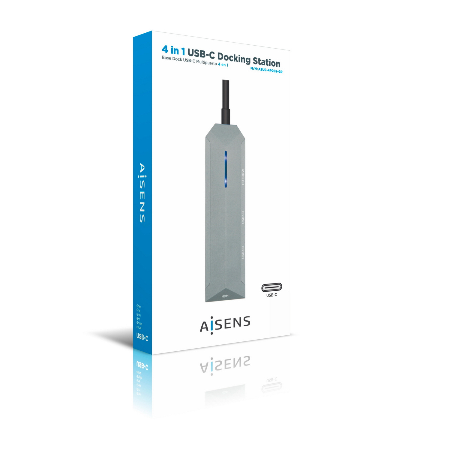 AISENS ASUC-4P002-GR laptop dock/port replicator Wired USB 3.2 Gen 1 (3.1 Gen 1) Type-C Grey – image 5