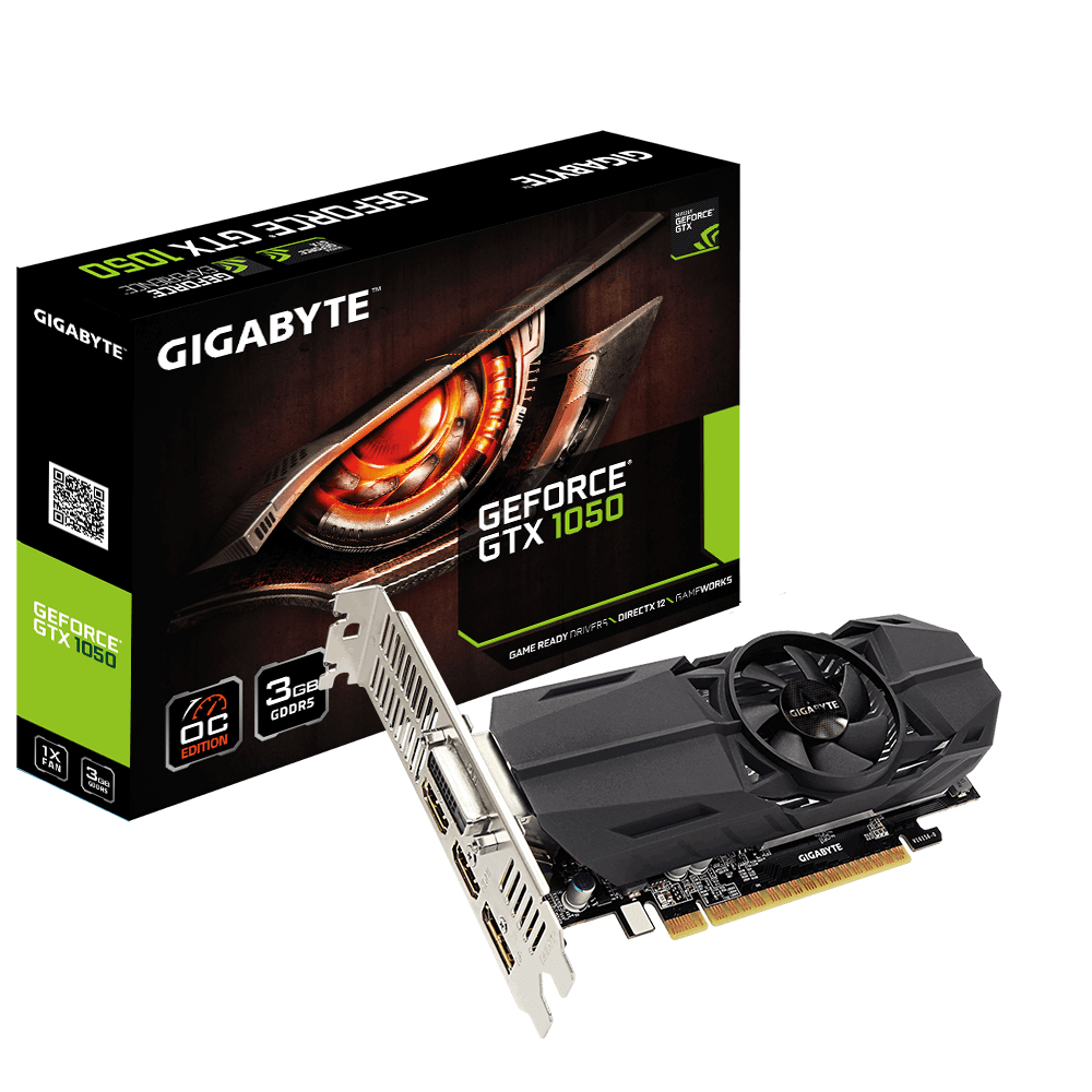 GIGABYTE GV-N1050OC-3GL graphics card NVIDIA GeForce GTX 1050 – image 1