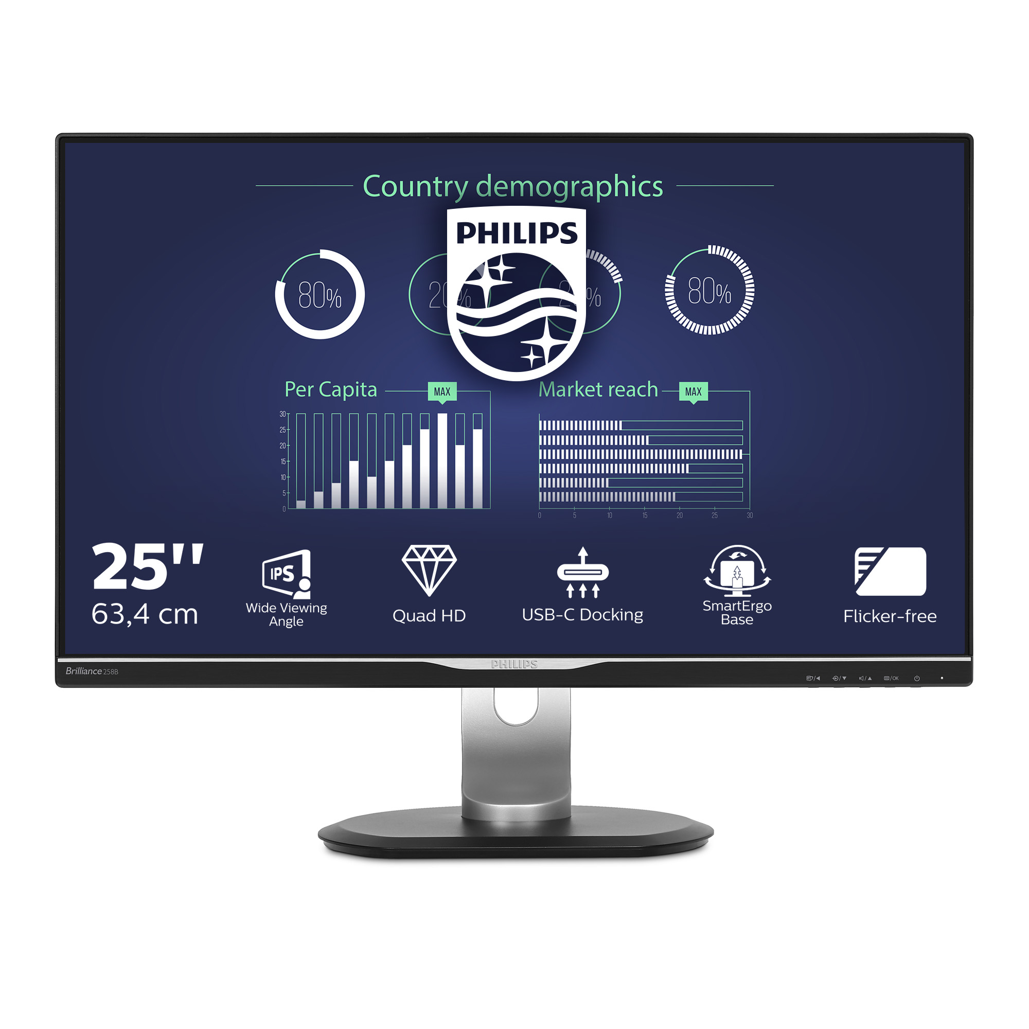 Philips Brilliance 258B6QUEB/27 computer monitor – image 2