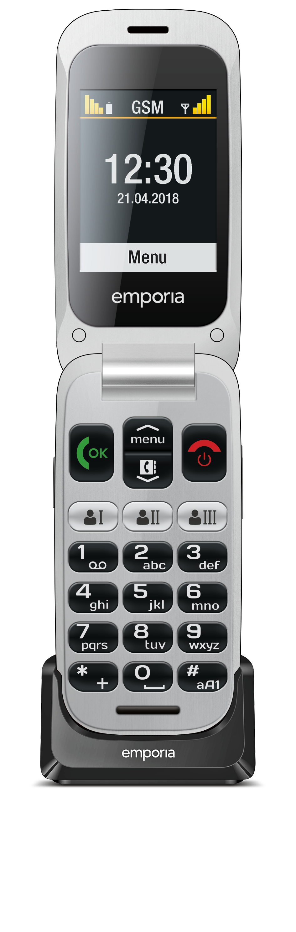 emporiaONE 6.1 cm (2.4") 80 g Grey, Silver Senior phone – image 3