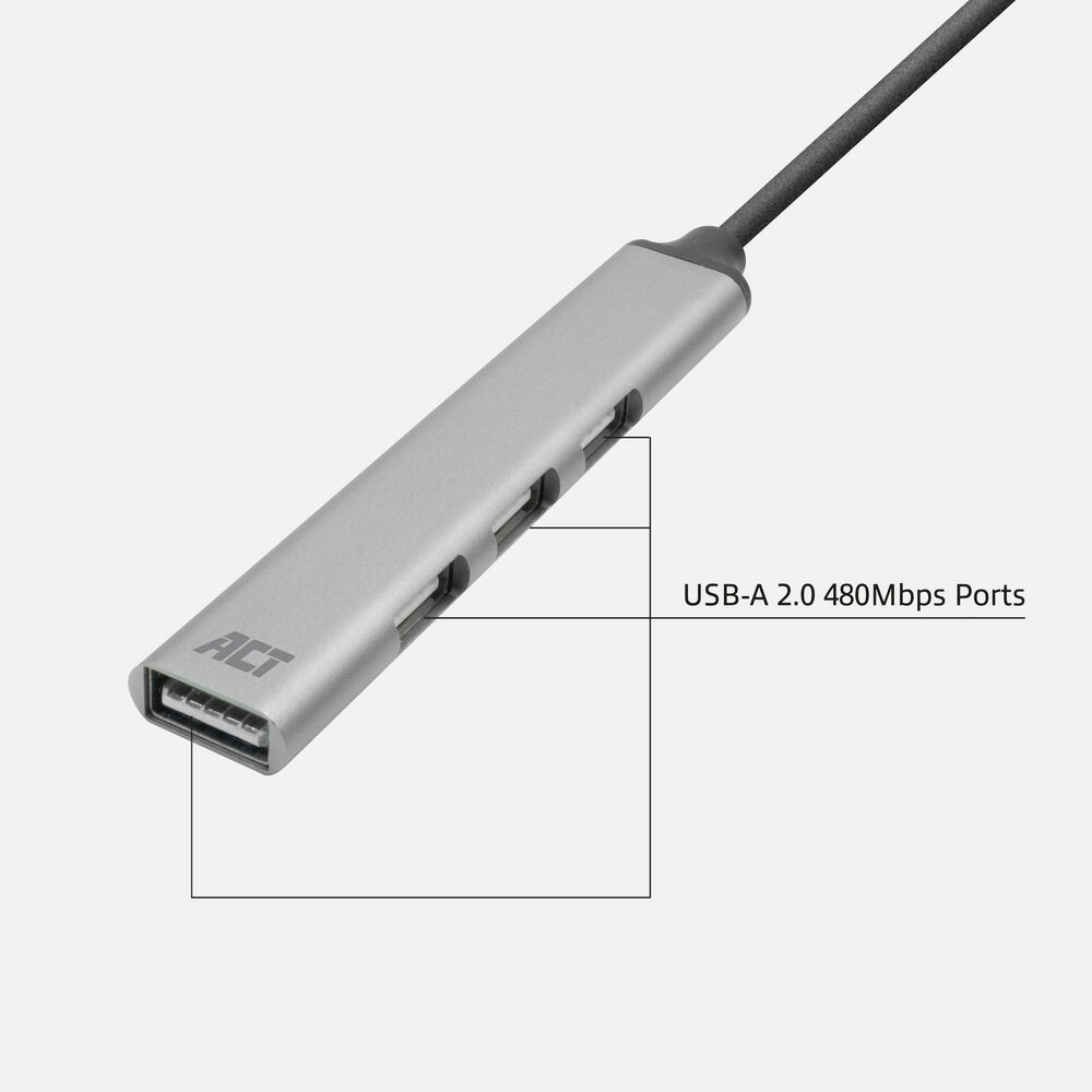 ACT USB-A hub 2.0, 4 port USB-A – image 3