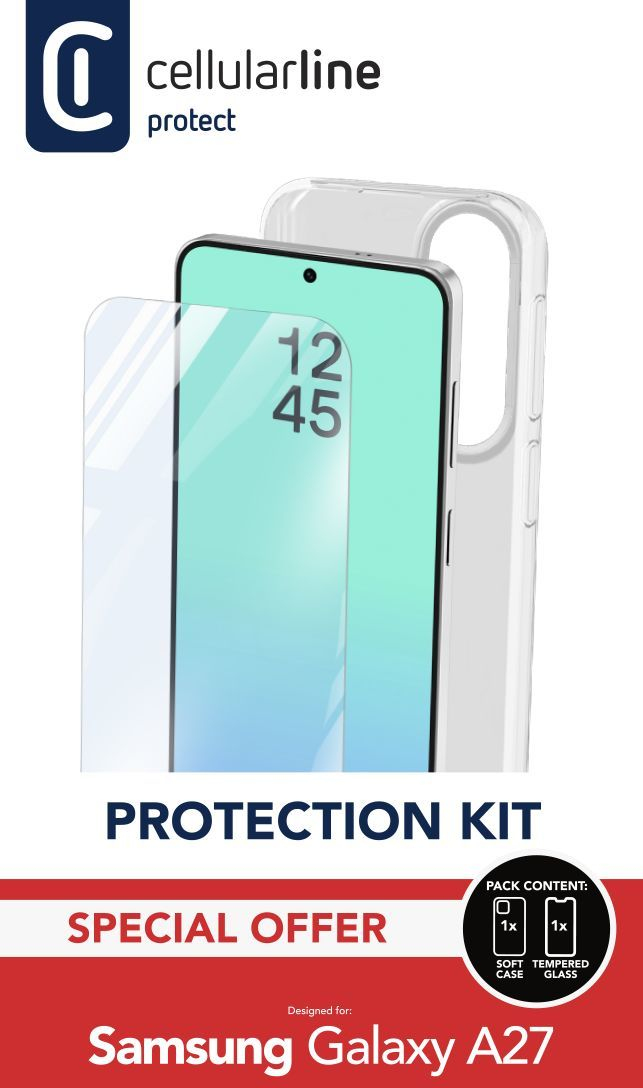 Cellularline CASE + GLASS KIT GALAXY A27 TRANSPARENT – image 6