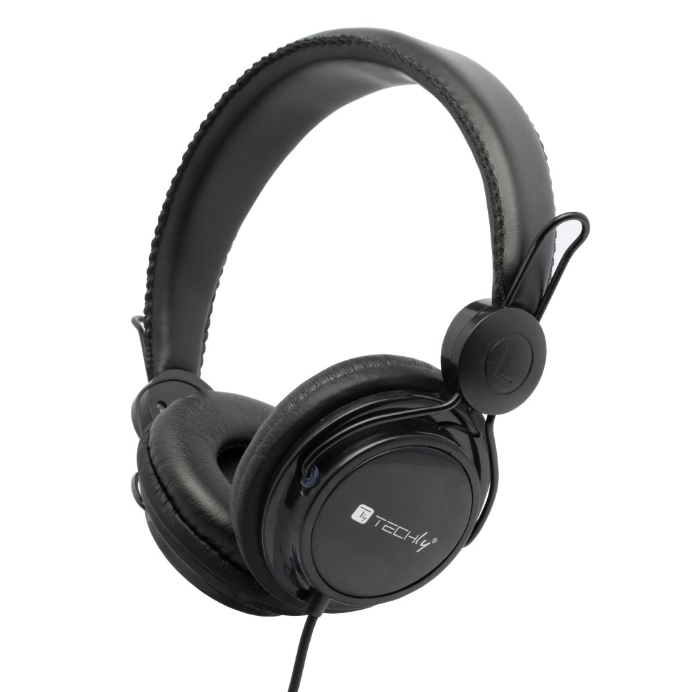 Techly ICC-HS736TY headphones/headset Wired Head-band Music Black