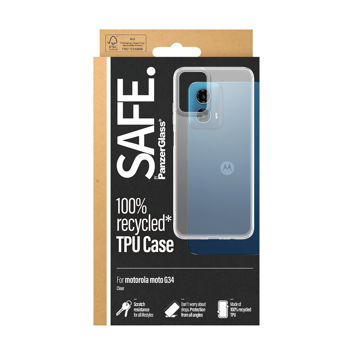 PanzerGlass SAFE. by PanzerGlass® TPU Case Transparent Motorola Moto G34 5G – image 3