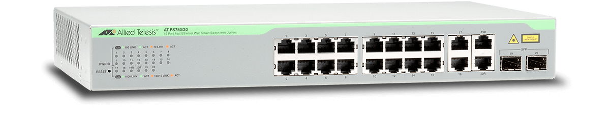 Allied Telesis AT-FS750/20-30 network switch Managed Fast Ethernet (10/100) 1U Grey