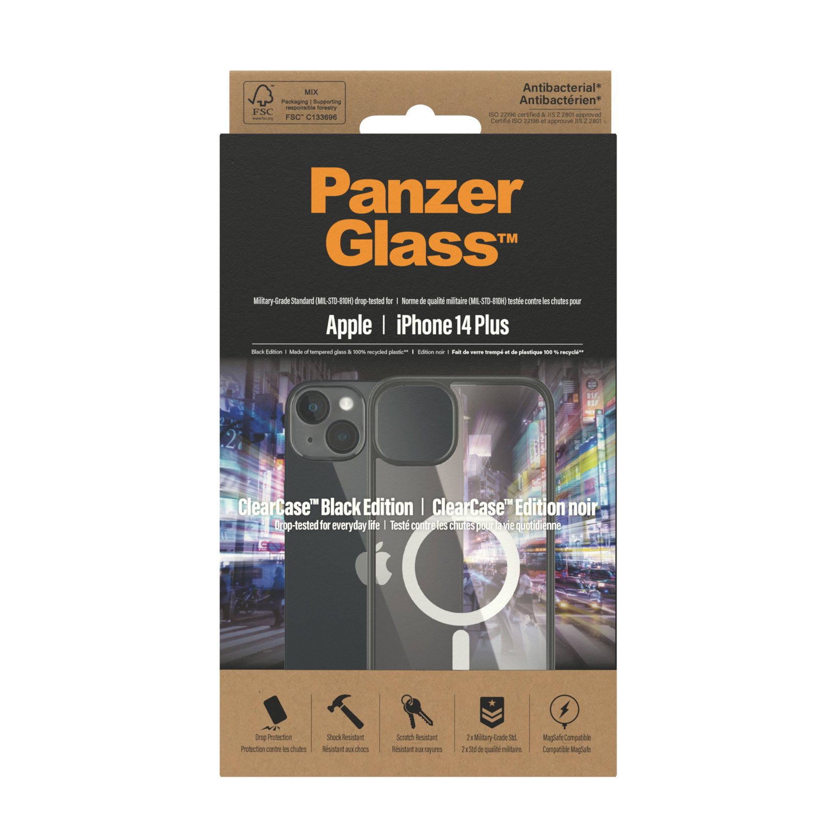 PanzerGlass® ClearCase Transparent w. White MagSafe & Black Frame iPhone 14 Plus – image 3