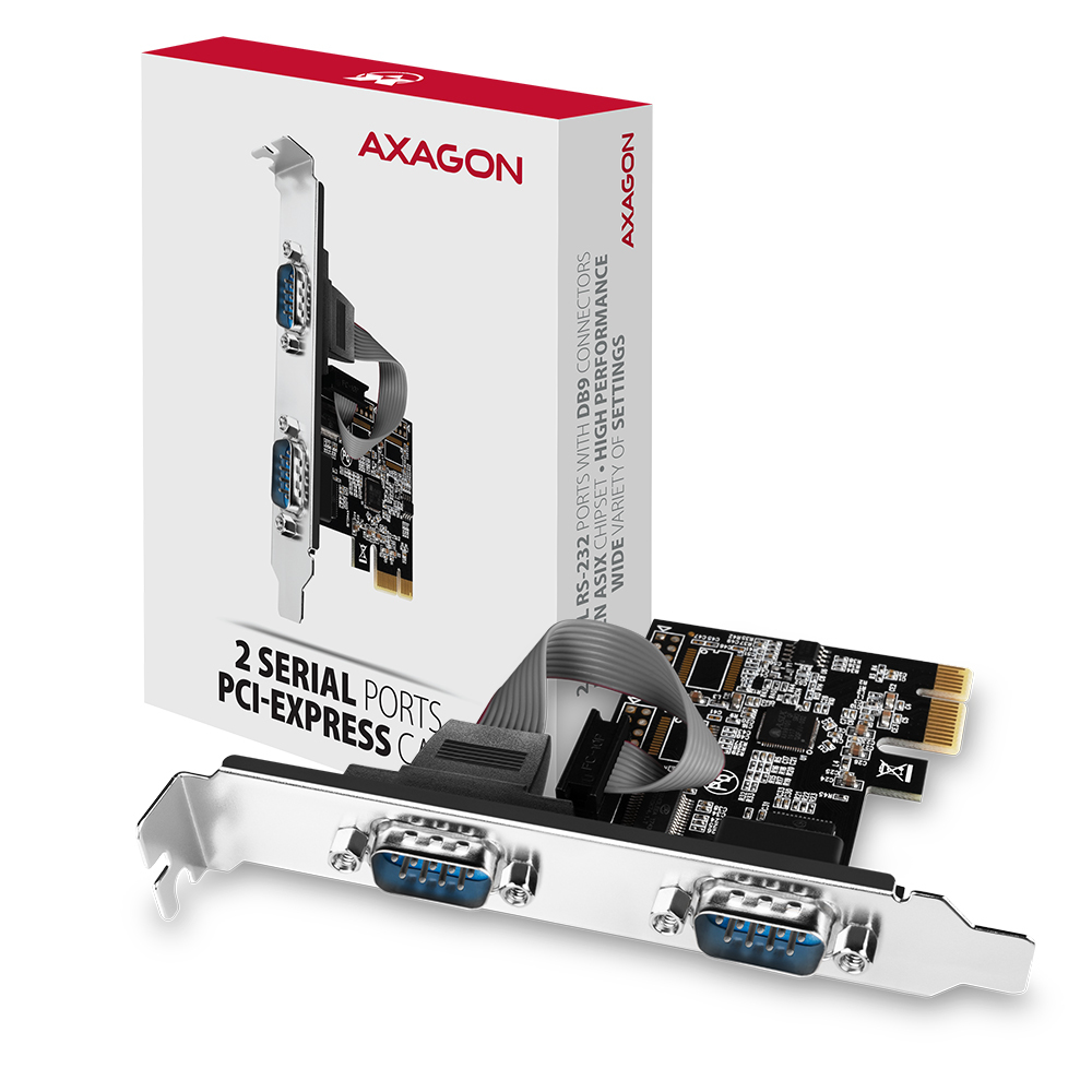 Axagon PCEA-S2N PCIe - 2x serial port 250 kbps adapter w. SP & LP – image 4