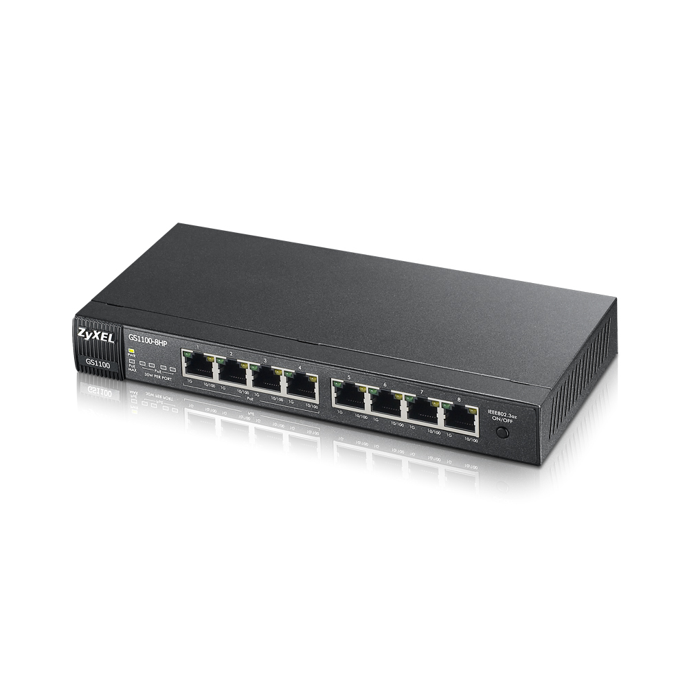 Zyxel 8Port GbE PoE+ 802.3at Unmanaged Switch