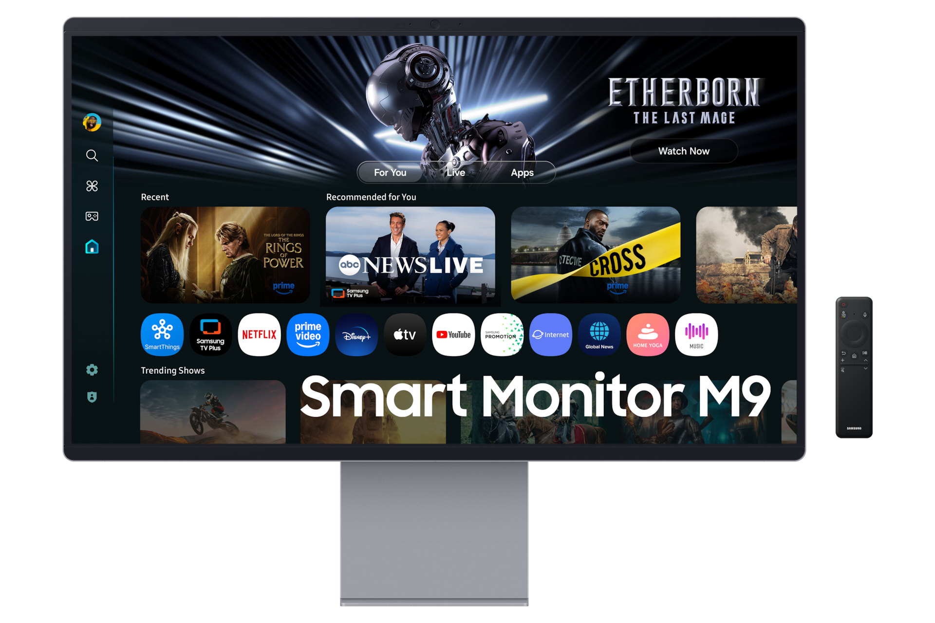 Samsung S32FM902SU - M90SF Series - OLED monitor - Smart - 32" (31.6" viewable) - 3840 x 2160 4K UHD (2160p) @ 165 Hz - 250 cd/m� - 1000000:1 - DisplayHDR 400 True Black - 0.03 ms - HDMI, DisplayPort, USB-C - speakers - carbon silver, eclipse silver