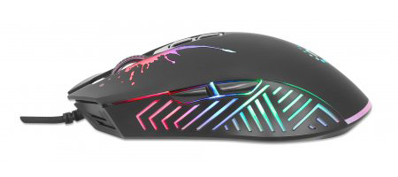 Manhattan Gaming Mouse with LEDs, Wired, Seven Button, Scroll Wheel, 7200dpi, Black with LED lighting, Three Year Warranty – image 4