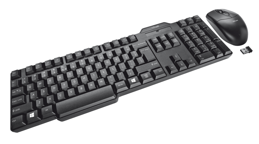 Trust 16600 keyboard Mouse included Home RF Wireless Russian Black – image 1