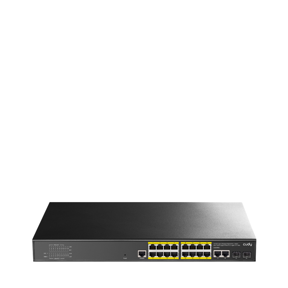 Cudy GS2018PS2 Managed L2 Gigabit Ethernet (10/100/1000) Power over Ethernet (PoE) 1U Black – image 1