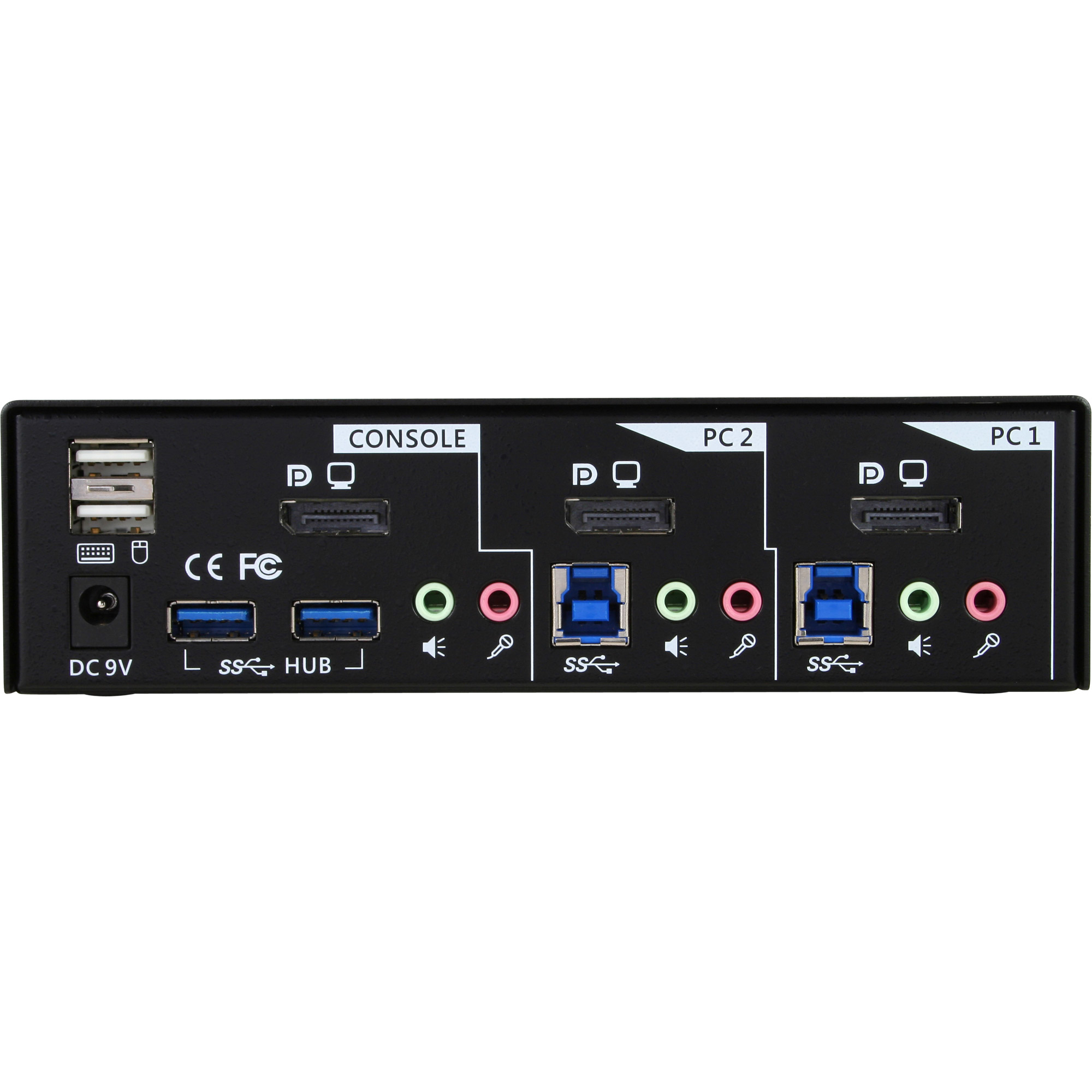 InLine Desktop KVM Switch 2 Port DisplayPort USB 3.0 Hub with Audio – image 3