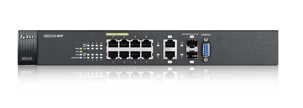 Zyxel GS2210-8HP network switch Managed L2 Gigabit Ethernet (10/100/1000) Black – image 3
