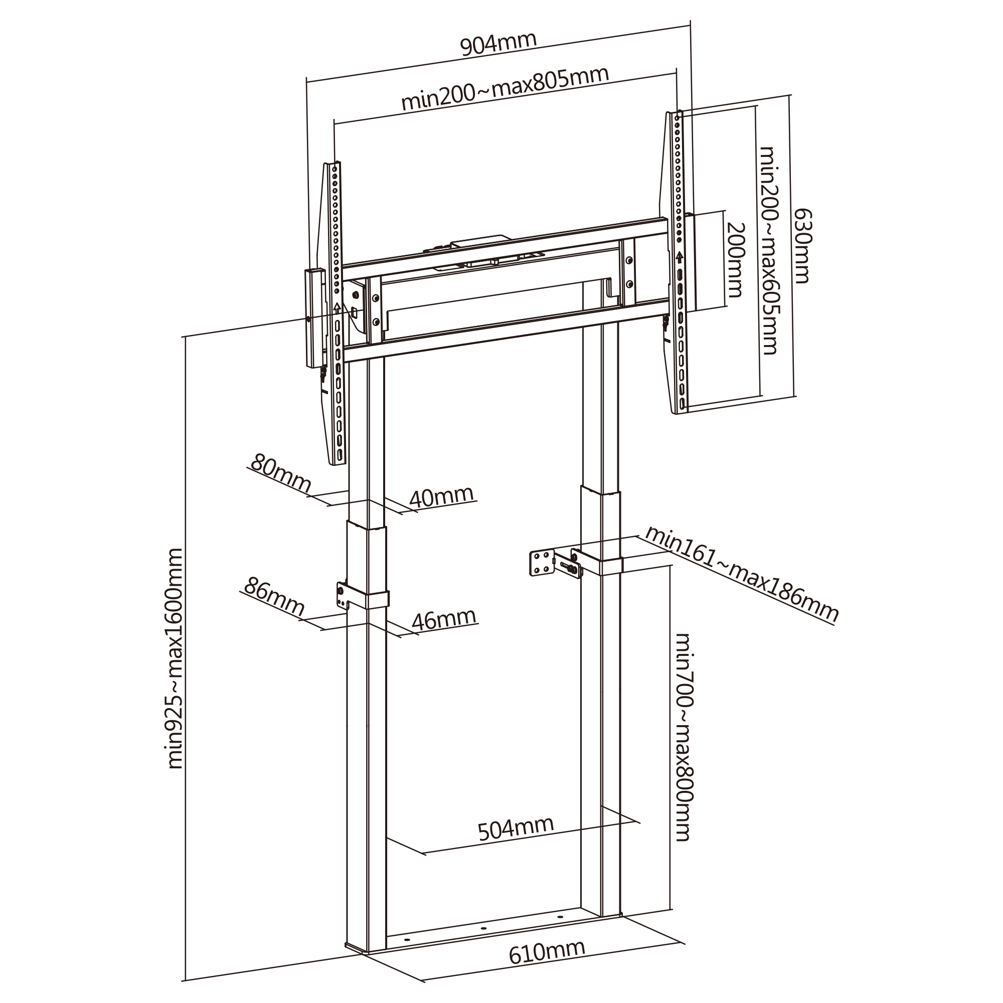Ewent EW1549 TV mount/stand 2.54 m (100") Black – image 9
