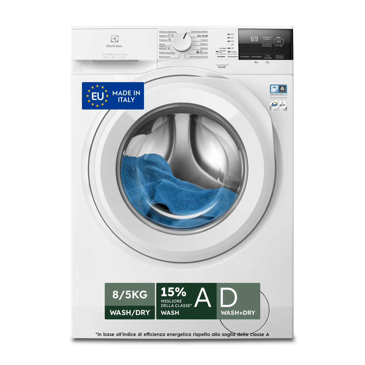 Electrolux EW7W285W washer dryer Freestanding Front-load White
