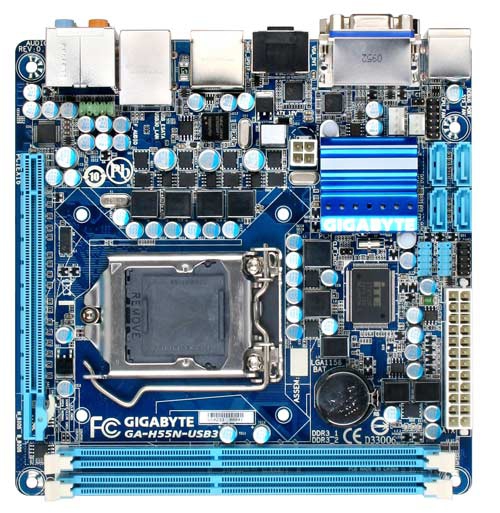 GIGABYTE GA-H55N-USB3 motherboard LGA 1156 (Socket H) mini ITX – image 1