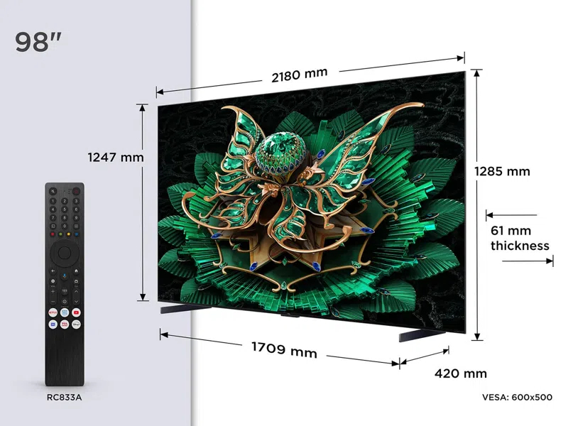 TCL 98C7K-UK TV 2.49 m (98") 4K Ultra HD Smart TV Wi-Fi Black 3000 cd/m² – image 2