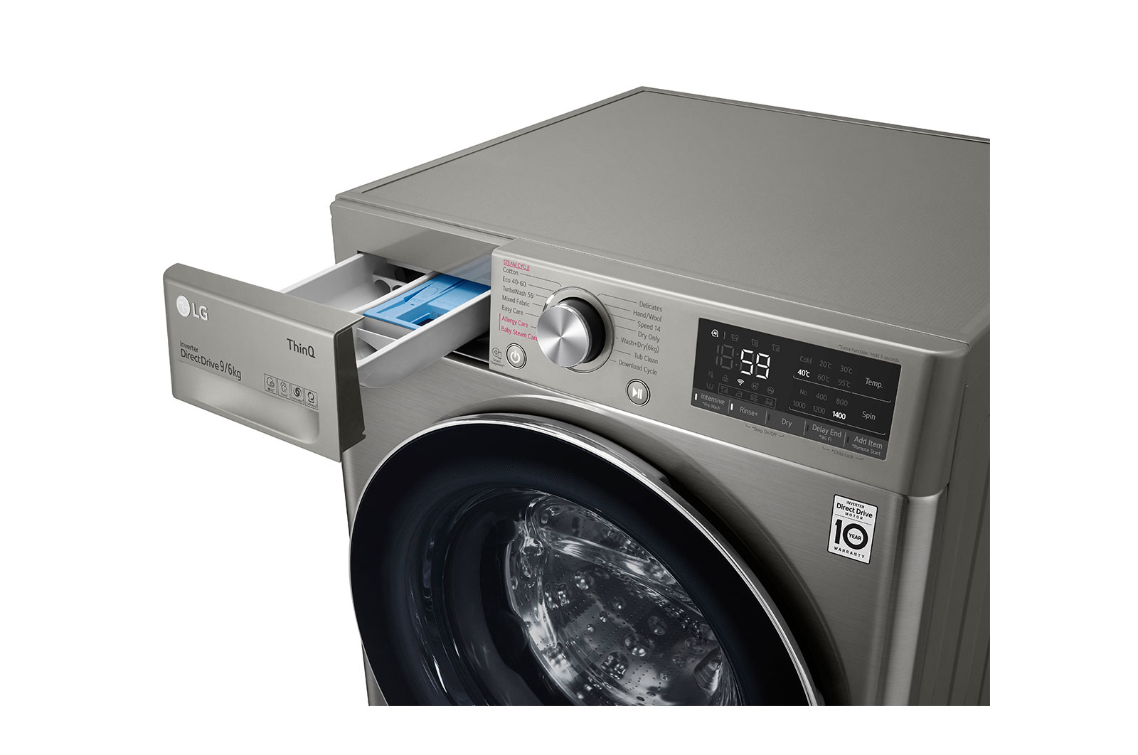 LG F4DV509S2TE washer dryer Freestanding Front-load Chrome – image 6