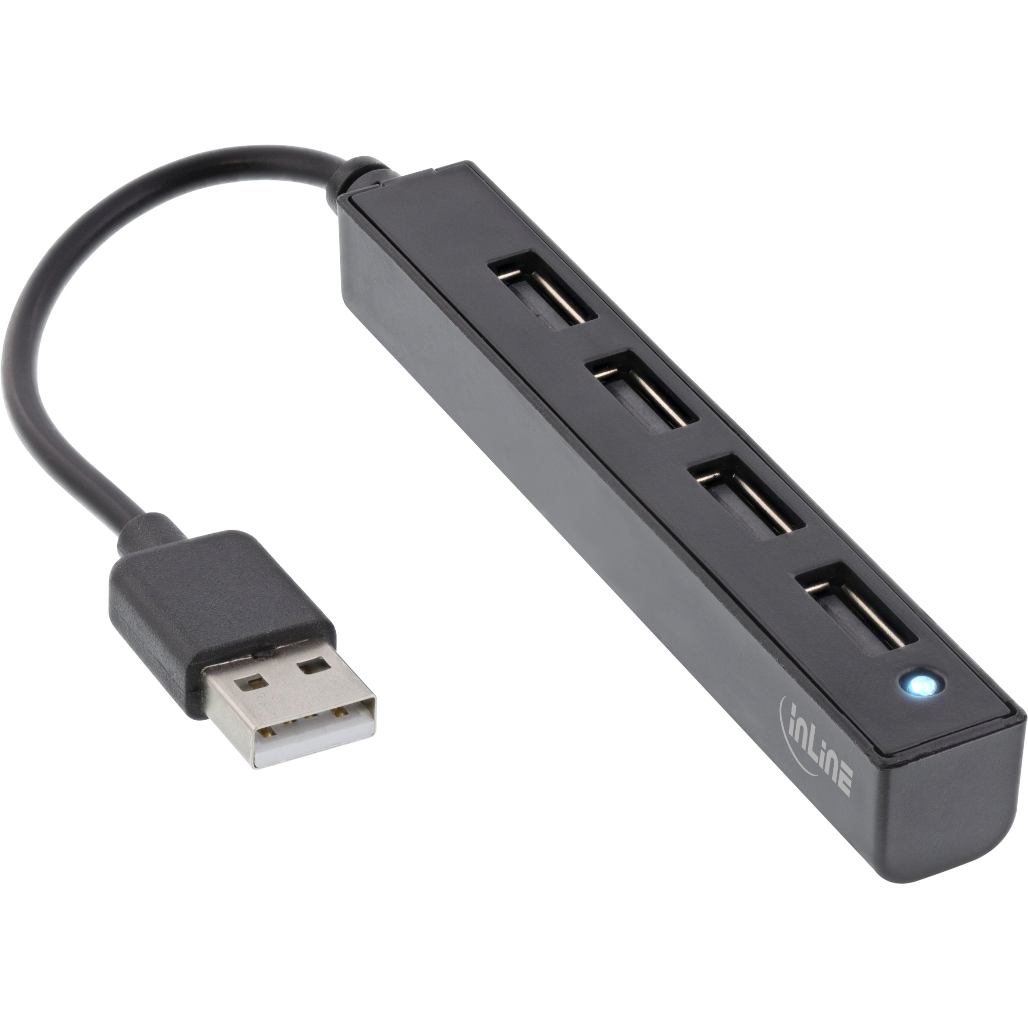 InLine USB 2.0 4-Port Hub, USB-A male to 4x USB-A female, cable – image 1