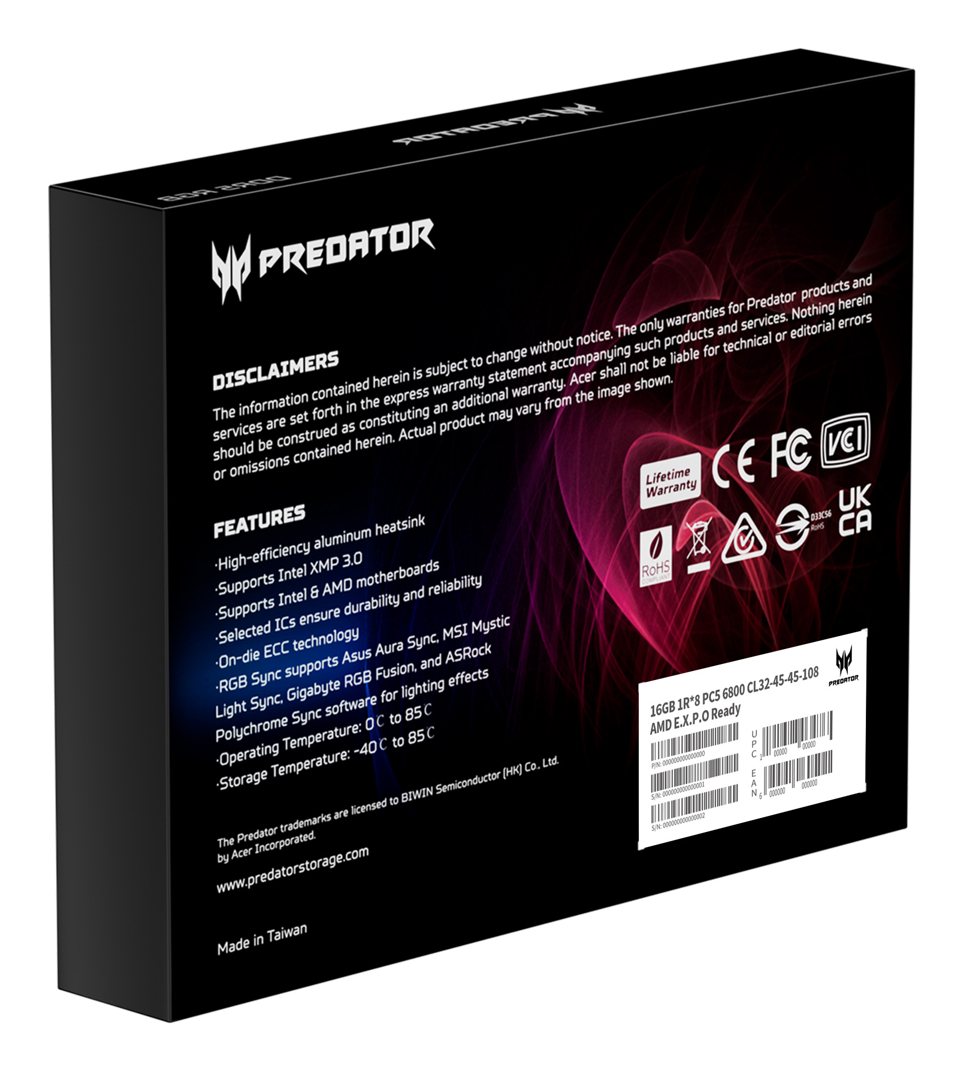Predator Hera DDR5 RGB UDIMM 6000MHz – image 9