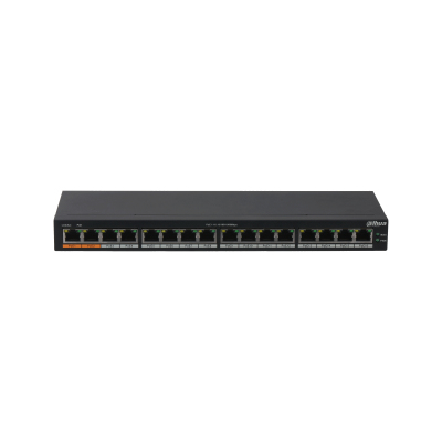 Dahua Technology PoE PFS3016-16GT-190 сетевой коммутатор Неуправляемый L2 Gigabit Ethernet (10/100/1000) Питание по Ethernet (PoE) 1U Черный