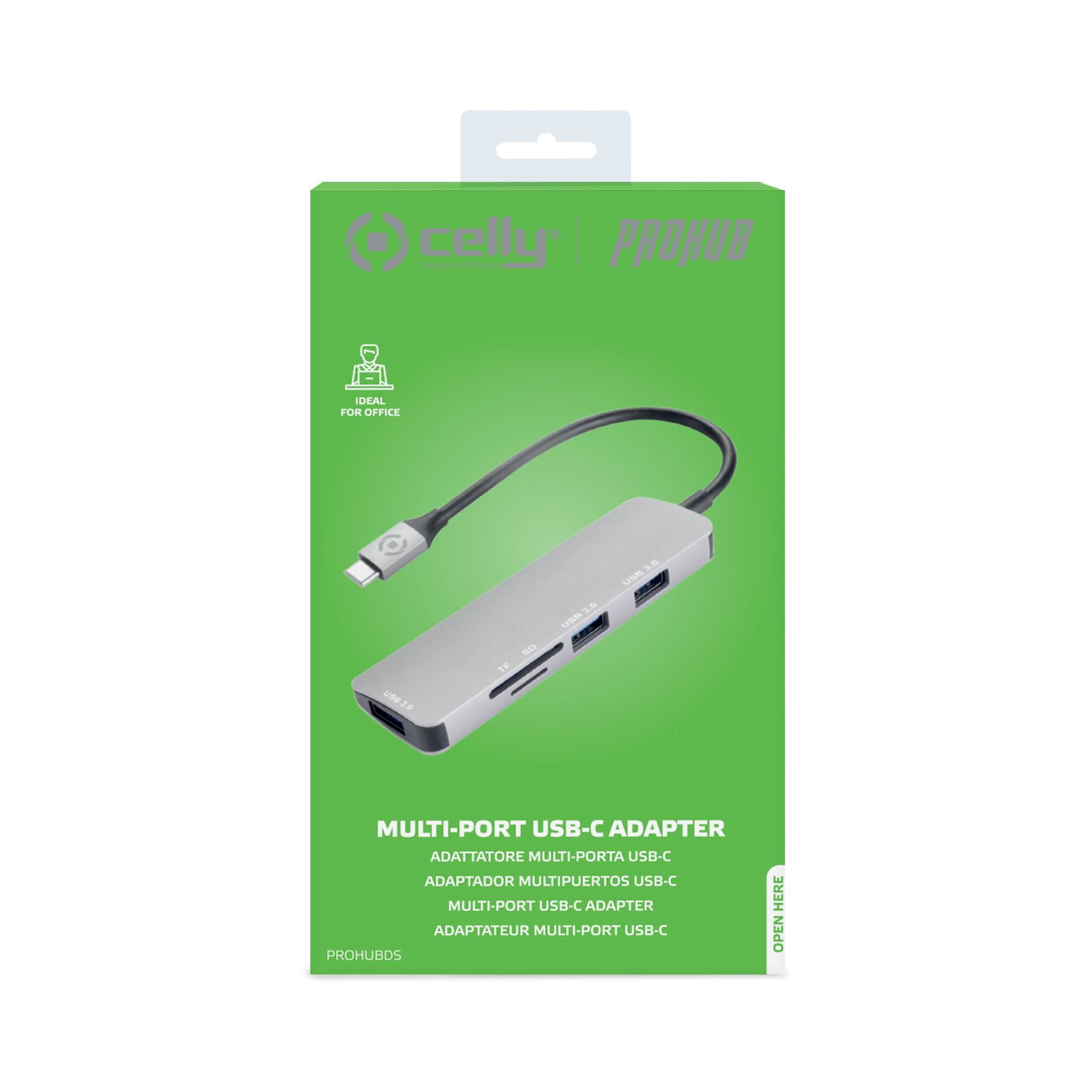 Celly Prohub USB 3.2 Gen 1 (3.1 Gen 1) Type-C Silver – image 3