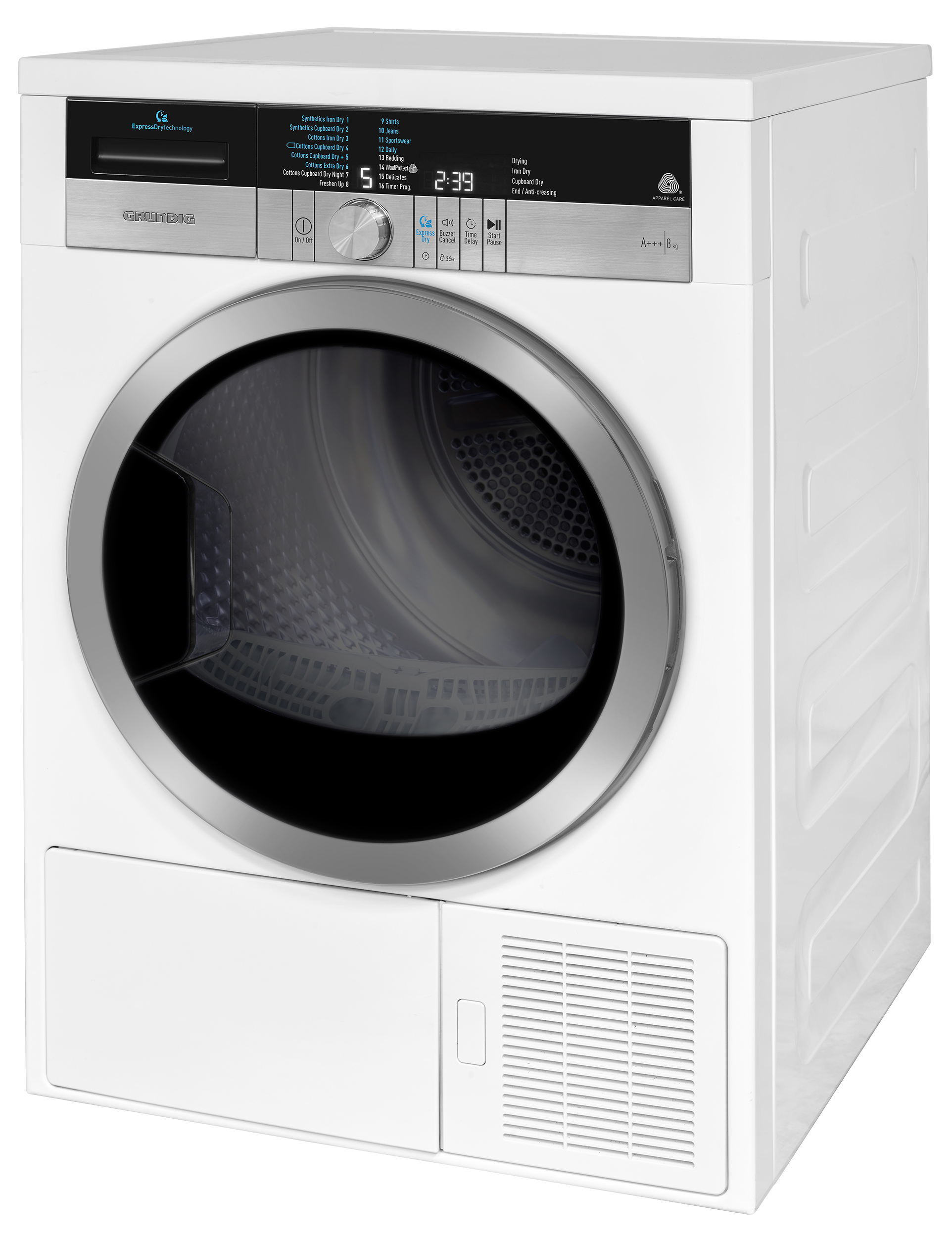 Grundig GTN38267GCW tumble dryer Freestanding Front-load