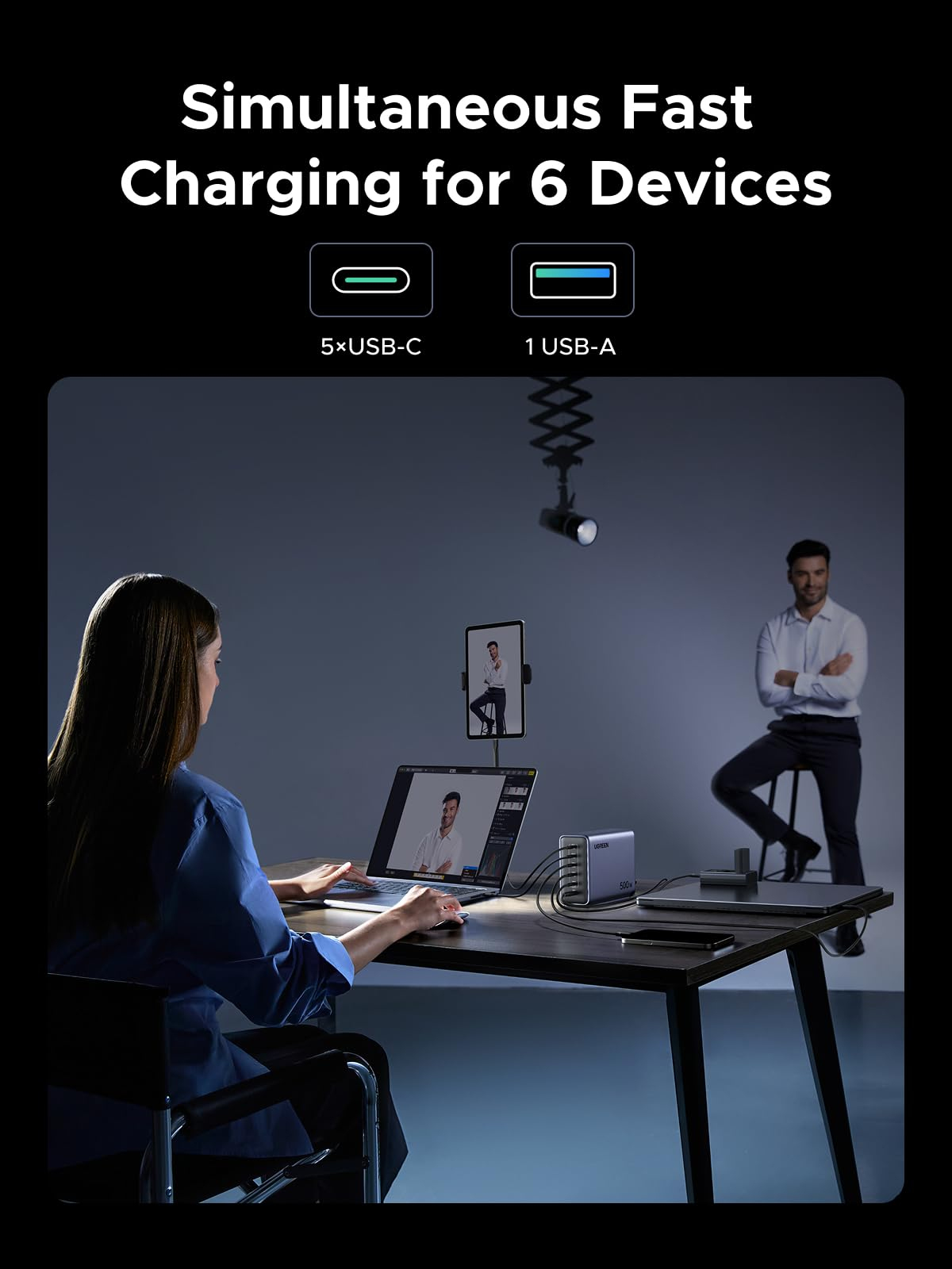 Ugreen 55549B mobile device charger Universal Grey AC Fast charging Indoor – image 3
