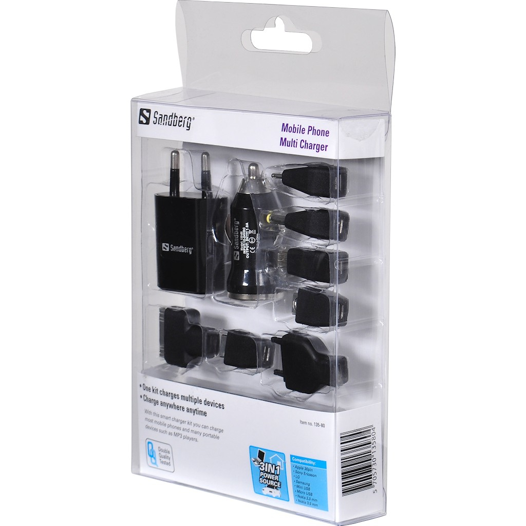 Sandberg Charge Kit AC+Car 1A – image 2